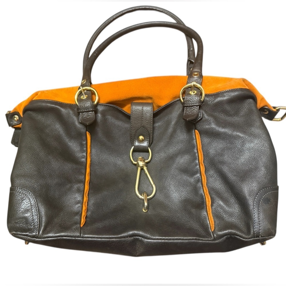 Alberta Di Canio Brown and Orange large bag in very very good condition